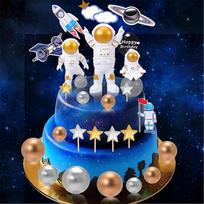 22 Vnt. Astronautų Kosmoso Torto Papuošalai Kosminiai Astronautų Figūrėlės Planetos Raketos Palydovo Perliniai Rutuliukai ir Žvaigždės Vaikams Kosmosas L auksas