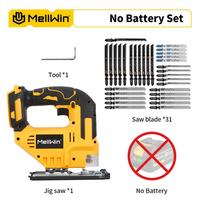 MellWin 3500 RPM bešepetėlinis elektrinis siaurapjūklis 750W Siaurapjūklis Reguliuojamas peilis 3 kintami greičiai Medžio apdirbimo įrankis Makita 18V baterijai Without Battery