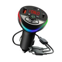 Automobilio Bluetooth 5.0 FM siųstuvas MP3 moduliatorius grotuvas Laisvų rankų įrangos garso imtuvas 3.1A Bluetooth automobilinis įkroviklis su 3 laidais iPhone Huawei Xiaomi HM124