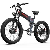 Elektrinis dviratis Sulankstomas Dukawey 1000Wx2 Variklis Pilna Pakaba 48V 17.5AH 26  Stori Ratai Ebike Suaugusiems Spalvotas LCD Ekranas BST-6 juoda/raudona