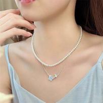 Trendy Blue Color Crystal Butterfly Jewelry Set Adjustable Bracelet Earrings Necklace Ring for Women Handmade Jewelry Gift beige