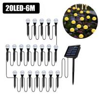 Outdoor Solar Light Bubble Ball Waterproof Lawn Lamp Garden Pilot Lantern String for Patio Camping Birthday Decoration Lighting Warm light 15LED black