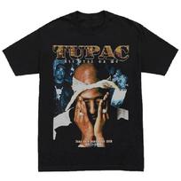 2PAC Tupac 2PACT Shirt Hip Hop Street European and American Portrait Old Printed Retro Rap VINTAGET Shirt3 S juoda