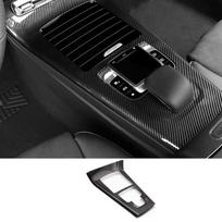 Automobilio centrinės konsolės odos stiliaus skydelio apdailos rėmelis Mercedes Benz A B CLA GLA GLB klasėms W177 W247 C118 X247 H247 A carbon fiber
