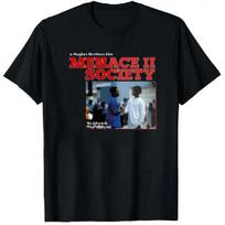 1993 Originalus Gangsterių Filmas Menace II Society Unisex Marškinėliai 90-ųjų Filmo Marškinėliai Trumpomis Rankovėmis Viršutiniai Drabužiai Vyrams Moterims Medvilniniai T-shirt O-kaklu S juoda