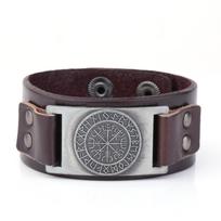 LIKGREAT Viking Runes Bracelet Talisman Charm Leather Wrap Cuff Bracelets for Men Women Wicca Jewelry Accessories Gift