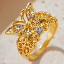 Exquisite and Elegant Butterfly Flower Ring for Women, Set with Bright Zircon Vintage Jewelry, Holiday Anniversary Party Gift 6