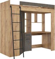 Dviaukštė lova Meblocross Floor L, 200x80 cm, ruda