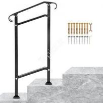 Metaliniai turėklai laiptams, 1–2 pakopoms, 50 cm ilgis, juodi