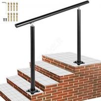 Juodi aliumininiai turėklai laiptams, 120 cm ilgis, montavimui lauke ir viduje