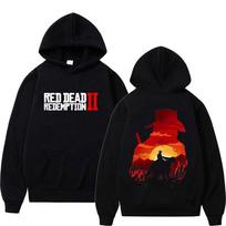 Karštas Red Dead Redemption 2 spausdintas džemperis vyriškas aukštos kokybės madingas oversized bliuzonas unisex retro ilgomis rankovėmis su gobtuvu S