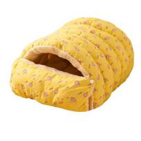 Cat Tunnel Bed Warm Plush Semi-Enclosed Cat Cave Bed Washable Cozy Cats Tent Calming Bed S geltona