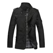 Pavasario Rudens Vyriški Striukės Laisvalaikio Vėjui Atspari Slim Fit Striukė Vyriškas Ilgas Kailis 4XL juoda