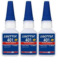 3 vnt. Loctite 401 Momentiniai klijai Super Glue 20 ml, greitas sukibimas su metalu, plastiku, mediena, keramika, guma