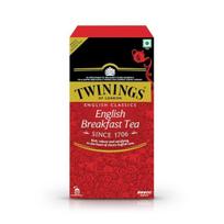Twinings English Breakfast arbata, 100 arbatos maišelių, Aukščiausios kokybės juodoji arbata, Angliška klasikinė serija, Vidutinio stiprumo, Sodraus skonio, 1 pakuotė, 200 gramų