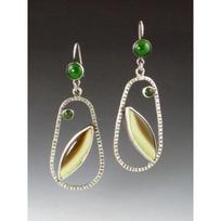 Hot Selling women's Blue Resin Inlaid Retro Jewelry Metal Handmade Pendant Earrings