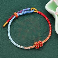New Chinese Style Ethnic Rope Bracelet Men Women Handmade Weaven Adjustable String Braslet Yoga Meditation Healing Accessories raudona
