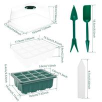 Seed Starter Tray with Grow Light Humidity Adjustable Seedling Trays Mini Propagator Triple Lighting Modes Gardening Accessories