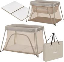 LIONELO kelioninė lovelė-maniežas ALICE, Beige olive