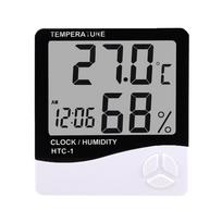 LCD Digital Temperature Humidity Meter HTC-1 HTC-2 Home Indoor Outdoor hygrometer thermometer Weather Station with Clock