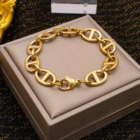 Unisex Chain Bracelet Silver and Gold Color - Simple Stainless Steel Jewelry Link Chain for Men, Hypoallergenic Gift 21.5cm
