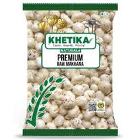Khetika Premium Makhana 250g | Tinka pasninkui, Švieži džiovinti vaisiai, Žali lapuočiai riešutai, Phool Makhana Prasadamui, Aukščiausios kokybės lotoso sėklos, Turtingos kalciu