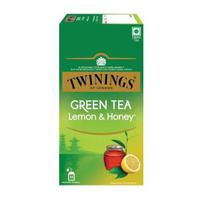 Twinings Žalioji arbata su citrina ir medumi, 25 arbatos maišeliai| 1 pakuotė| Puikiai subalansuotas ir gaivus skonis| Saldus medus ir aitri citrina