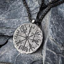 Vintažinis Vyriškas Vikingų Vegvisir Kompaso Pakabukas Karoliai Šiaurės Odin Rūna Nerūdijančio Plieno Karoliai Vyrams 2024 Retro Amuletas Papuošalai