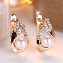 Balti Cirkonio Imituoti Perlai Mielos Angelo Sparnų Hoop Earrings Moterims Vintage Aukso Sidabro Spalvos Ausies Sagtis Vestuvių Papuošalai Dovanos