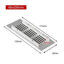 60mm Vėdinimo grotelės Aliumininės Stačiakampės Spintos Drabužinės Oro angos grotelės Vėdinimo dangtelis Spintoms Batų spintelėms