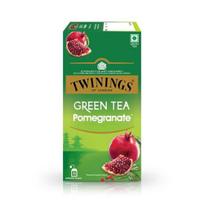 Twinings žalioji arbata su granatu, 25 arbatos maišeliai| 1 pakuotė| Puikiai subalansuotas ir gaivinantis skonis| Rankomis skintos žaliosios arbatos lapeliai| Mėgaukitės karšta arba šalta arbata