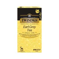 Twinings Earl Grey arbata, 25 arbatos maišeliai, Aukščiausios kokybės juodoji arbata, Angliška klasikinė serija, Lengvas stiprumas, Švelnus ir gaivus skonis, 25 vnt. pakuotė, 50 gramų