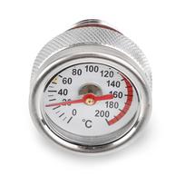 Motociklų degalų bako dangteliai su alyvos temperatūros matuokliu 0-200 ℃ Rodyklės Skaitiklio skaitiklis M20 x 1,5 juodas/sidabrinis matuoklis juoda