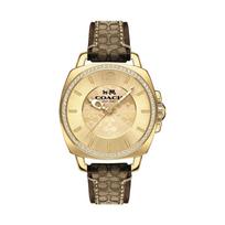 Coach BoyFriend Ruda Signature Oda Aukštas Plienas Pave Moteriškas Laikrodis 14503150 auksas