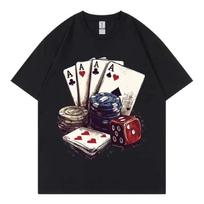 Juokingi kazino pokerio grafiniai marškinėliai vyrams moterims drabužiai mada Y2k trumpomis rankovėmis marškinėliai aukštos kokybės medvilnė vasaros marškinėliai S juoda
