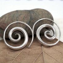 Spiraliniai Auskarai, Paprasti Kaimiški Rankų Darbo Tautiniai Stori Spiraliniai Lankeliai Sūkurys Ritė Moteriški arba Vyriški Auskarai
