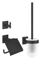 Grohe QuickFix Start Cube - 3 viename tualeto priedų rinkinys, matinės juodos spalvos, 411232430