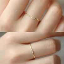 Huitan Minimalist Small CZ Finger Rings for Women Metal Silver Color/Gold Color  Versatile Girls Rings Everyday Jewelry 6