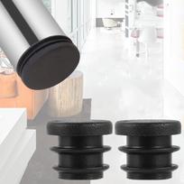 100 vnt. Baldų kojelės kištukas Apvalus plastikinis dangtelis 16 mm vamzdelio kamštis Tuščiaviduris kėdės kojelės grindų apsauga juoda