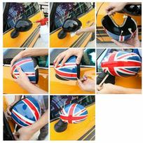 Automobilio durų šoninio veidrodėlio dangteliai Mini Cooper R55 R56 R57 R58 R60 R61 elektriniams sulankstomiems veidrodėliams Red  blue