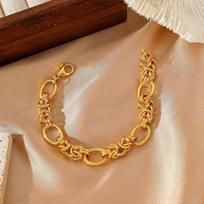 Gold Plated Chain Bracelets for Women, Chic Cool Bangles,  Punk Gothic Charm Bracelet, Stylish Jewelry brown