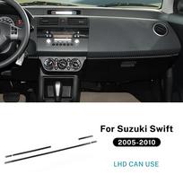 Tikras minkštas anglies pluošto lipdukas Suzuki Swift ZC31S/ZC32S 2005 2006 2007 2008 2009 2010 Automobilio centrinės konsolės keleivio apdailai