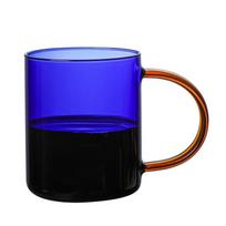 Naujo Nordic stiliaus vitražinis kavos puodelis buitinis gintarinis borosilikatinio stiklo 301-400ml blue