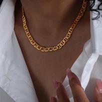 Hip Hop Rock Style Stainless Steel Chains Necklace For Women 18k Gold Plated Waterproof Non Tarnish Women's Chunky Necklaces auksas