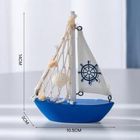Mini burlaivio modelis paplūdimio dekoro elementas biurui ir namams raudona