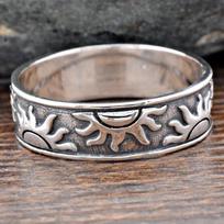 Ring Retro Simple Sun Wide Face Ring Suitable for Ladies and Men's Vacation Party Accessories Graduation Season Gift 6