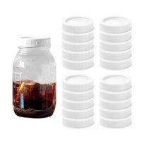 20 Pcs Mason Jar Lids Food-Grade Plastic Mason Jar Caps Reusable Leak Proof Replacement Canning Jars Lids Fit Regular Mouth 70mm