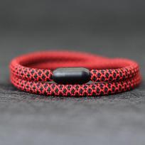 Simple Style Men Bracelet Rope Unfading Male Stainless Steel Braclet Attract Magnetic Braslet Bohemia Fabric Brazalete Pulseria raudona