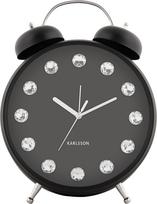 Karlsson Žadintuvas Glam Diamonds, 30,5 cm, juodas