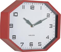 Karlsson Sieninis laikrodis Modern Factory aštuonkampis, raudonas